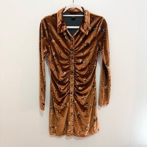 House of Harlow 1960 x Revolve Velvet Ruched Mini Dress Small